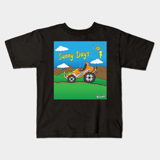 Sunny Days Orange Offroad Buggy Truck Kids T-Shirt by Dad n Son Designs